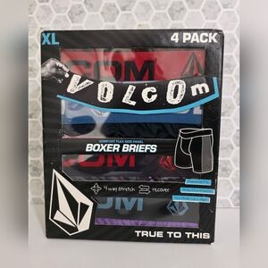 Volcom Men's Boxer Briefs 4 Pack - Red, Blue, Black, Purple